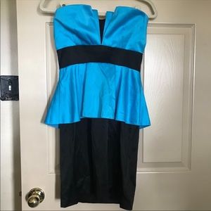 Vintage Vibes Strapless Color block Dress
